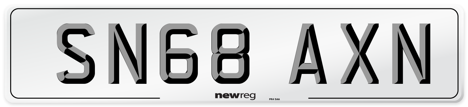 SN68 AXN Number Plate from New Reg